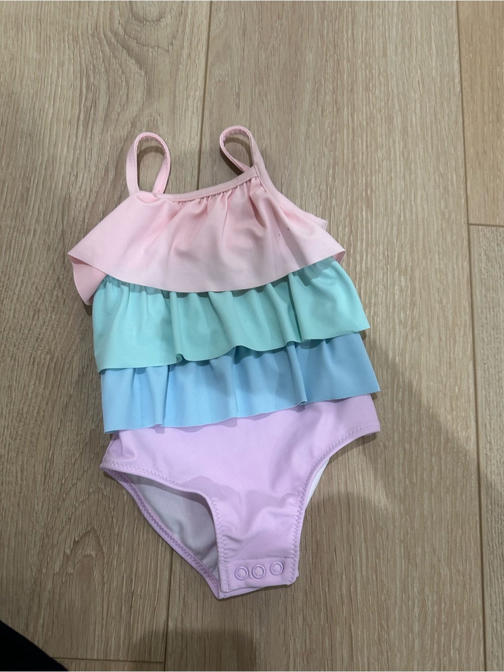 Carter's Pastel Pink & Mint Ruffle One-Piece Swimsuit
